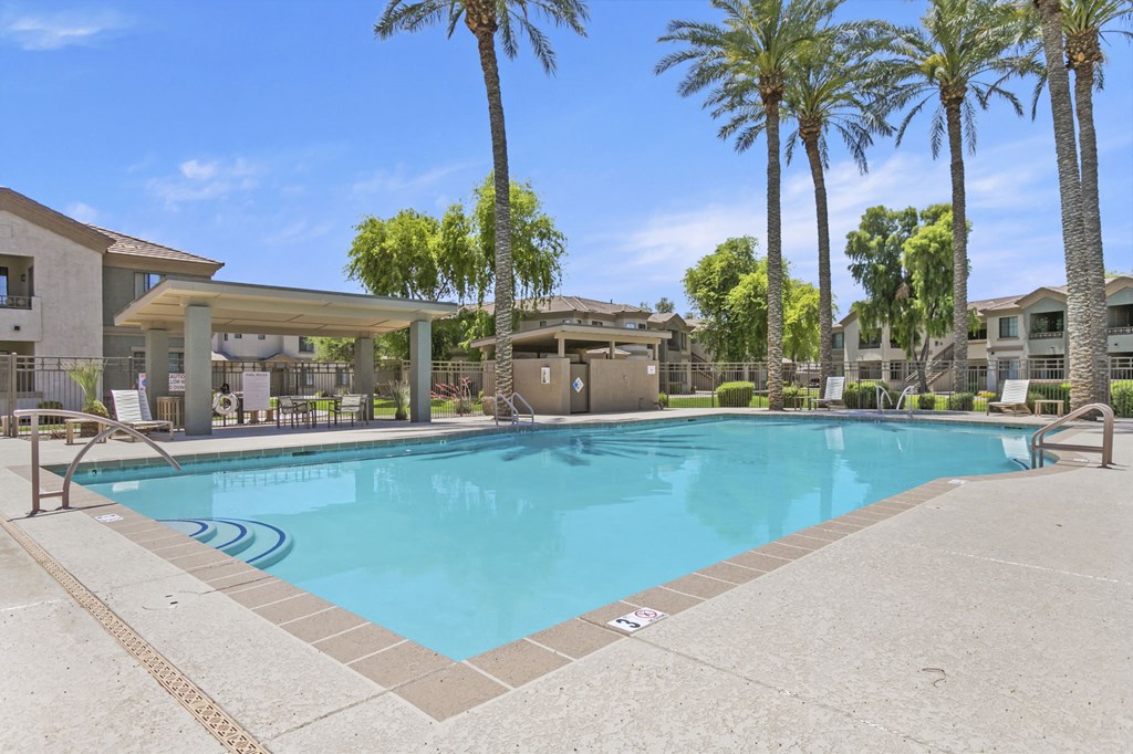 A beautifully resurfaced pool to enjoy in the summer months  at Adiamo Palm Valley, Arizona