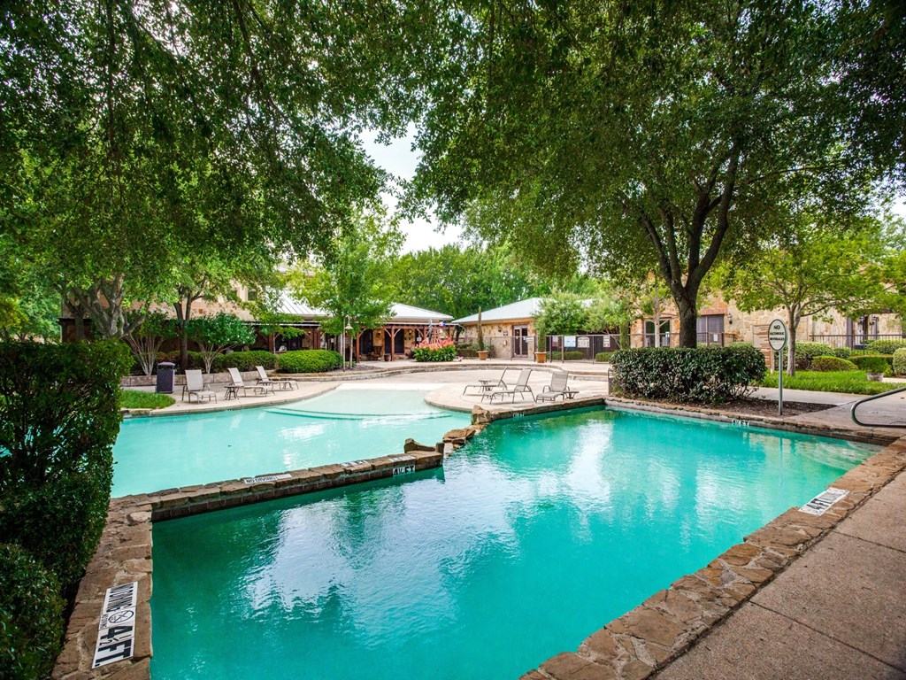 Resort Style Pool with pavillions at The Canyons Apartments, Texas, 76116