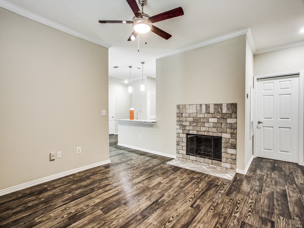 Fireplace Living at The Canyons Apartments, Fort Worth, TX, 76116
