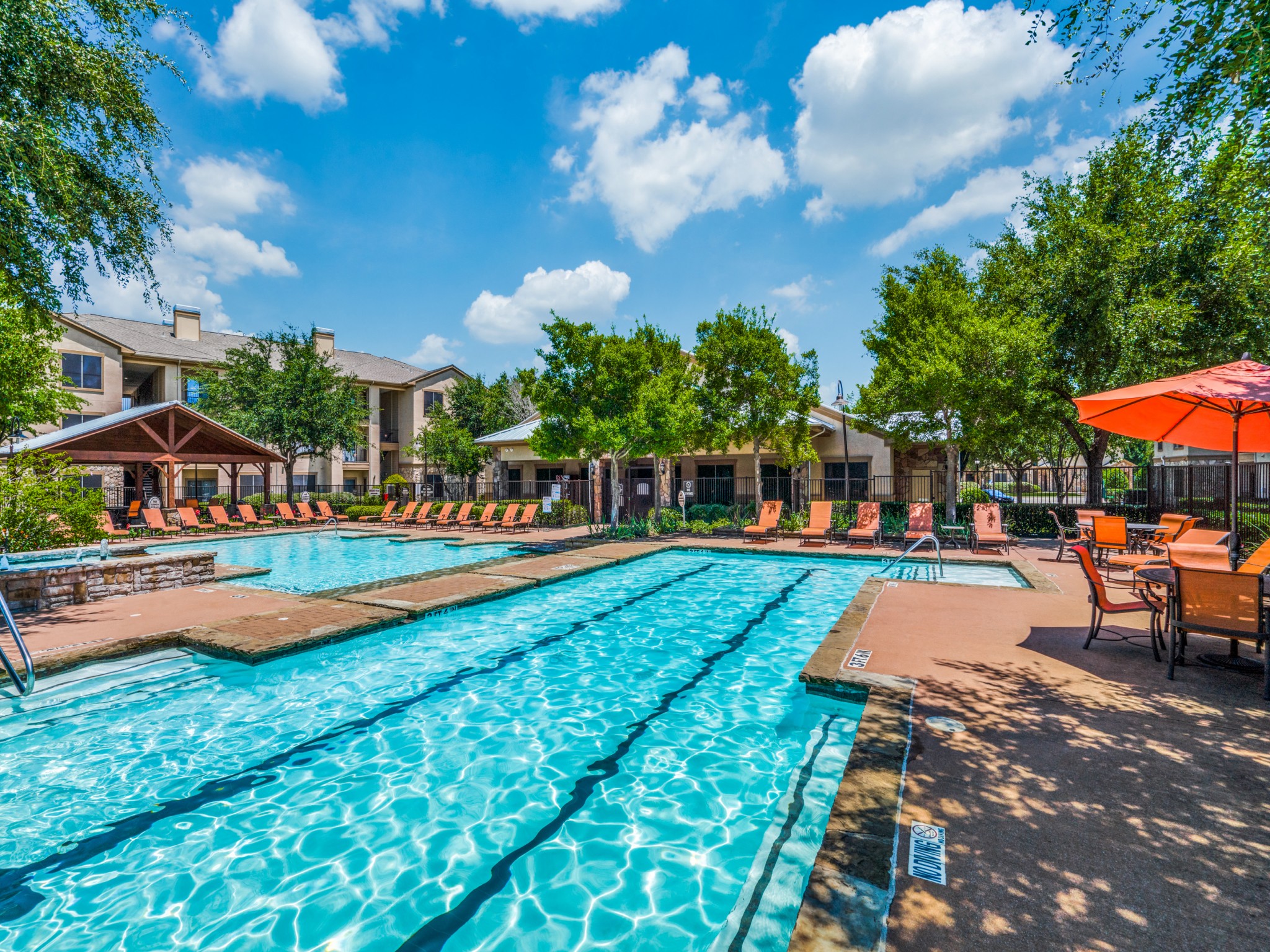 Community Lap pool at The Canyons Apartments, Fort Worth, TX, 76116