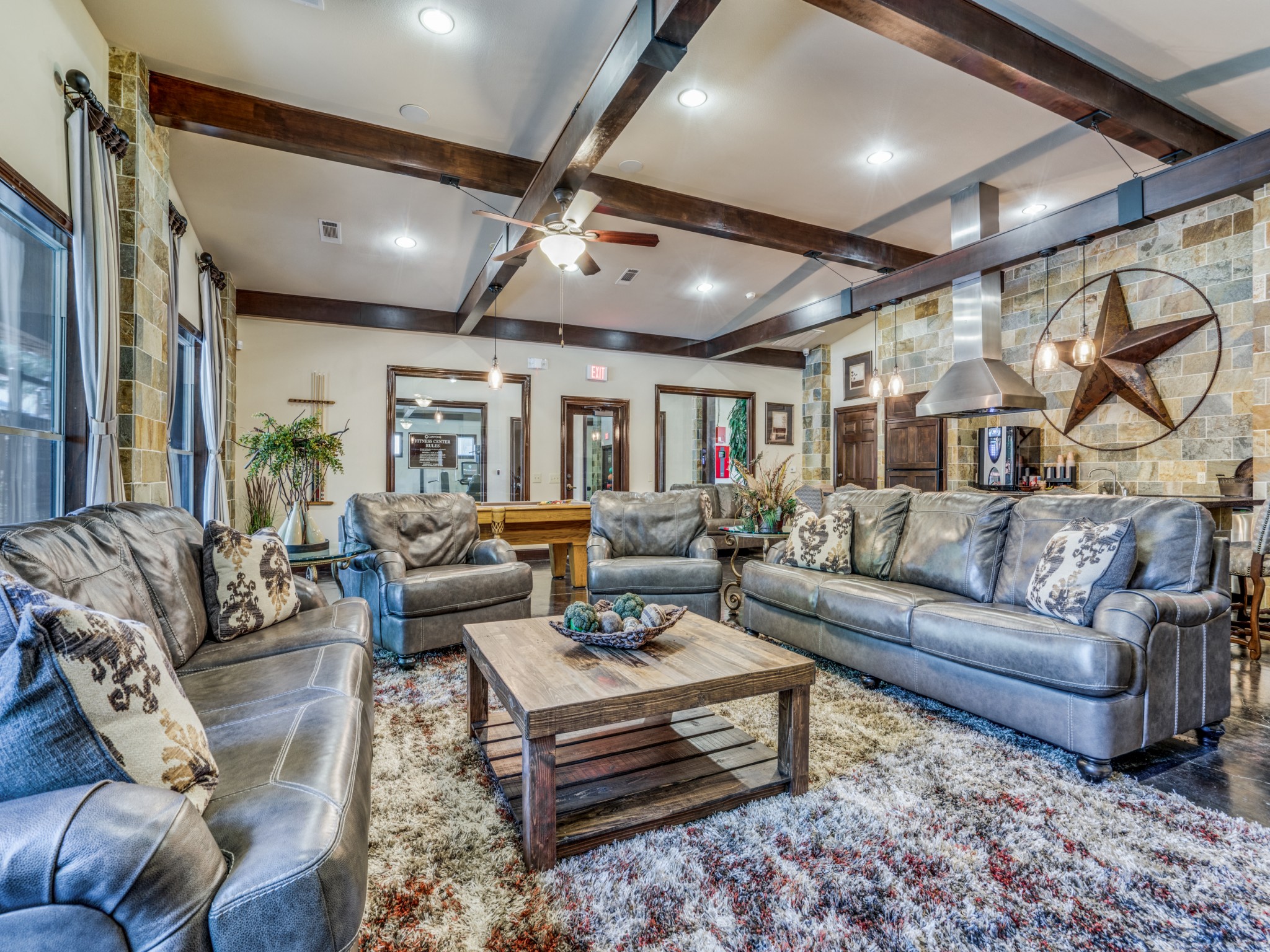 Club Room at 2nd Clubhouse at The Canyons Apartments, Fort Worth, TX