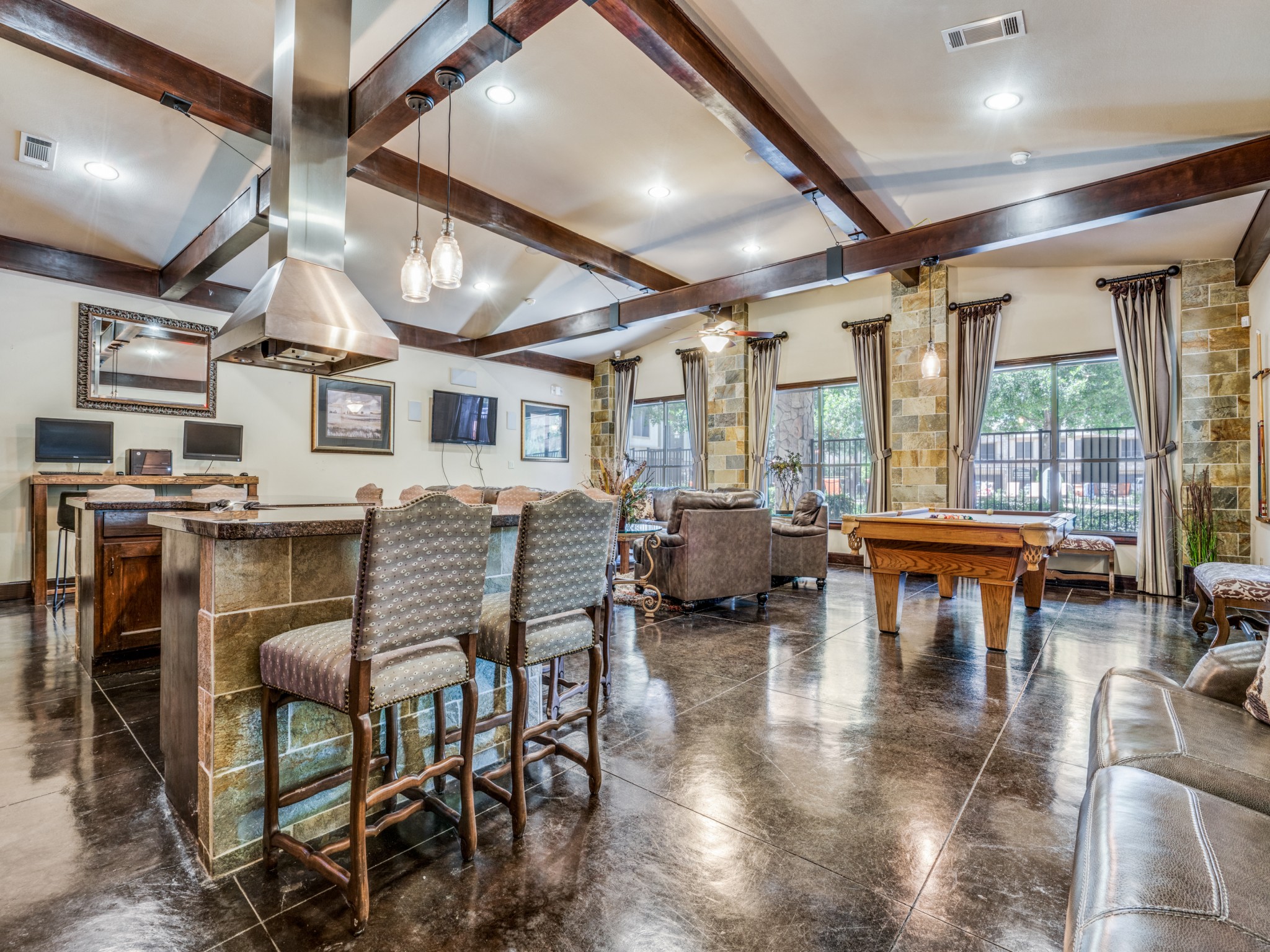 Club Room at 2nd Clubhouse at The Canyons Apartments, Texas