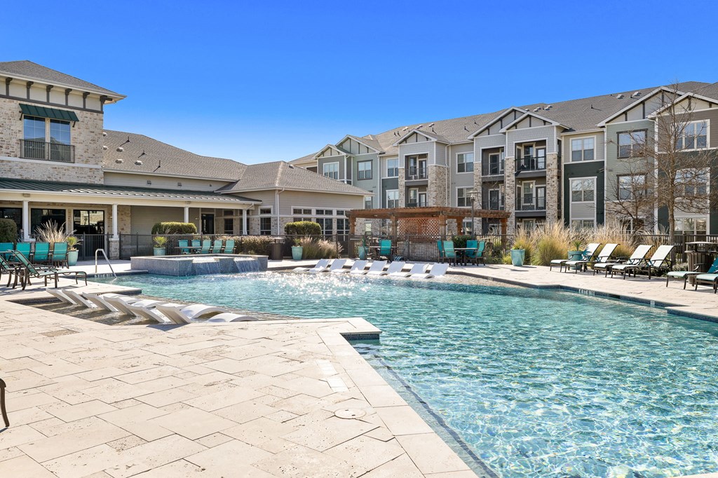 Extensive Resort Inspired Pool Deck at North Creek, Hutto, TX