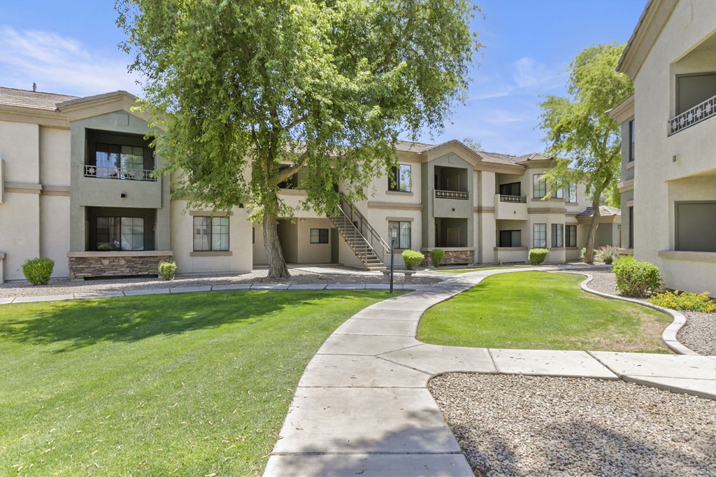 freshly painted exteriors and lush landscaping  at Adiamo Palm Valley, Arizona, 85395