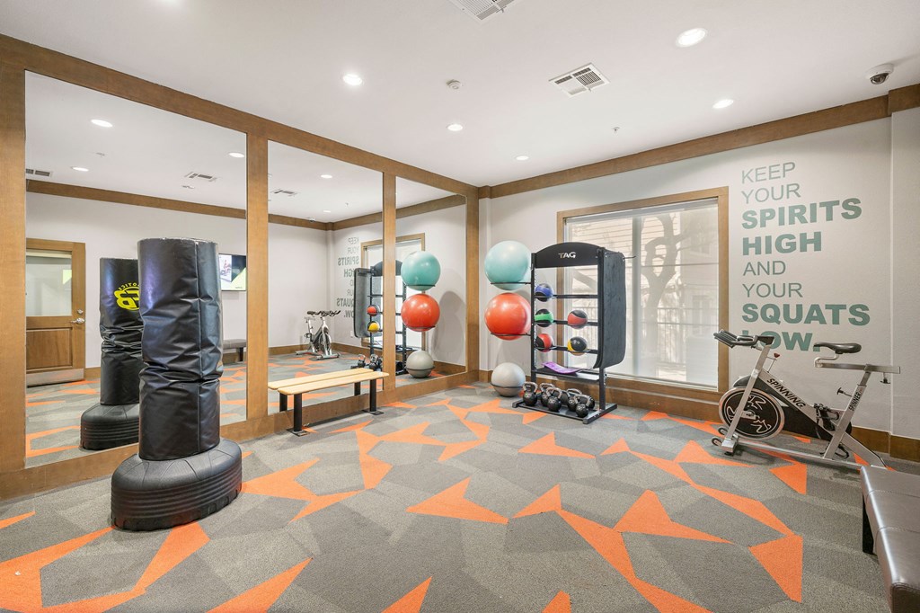the gym at the colony apartments at Lakeline East Apartments, Cedar Park, 78613
