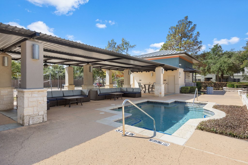 take a dip in our resort style pool at Artisan Apartments & Shops, Austin