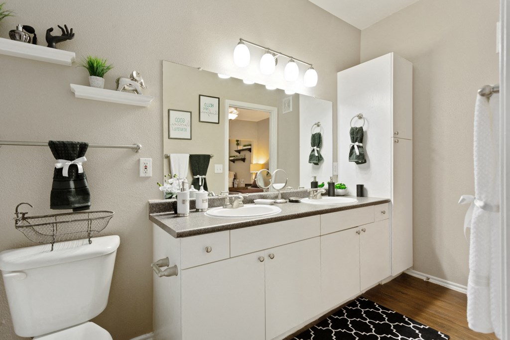 Large, well lit bathrooms  at Stone Oak @ Parmer, Austin, TX