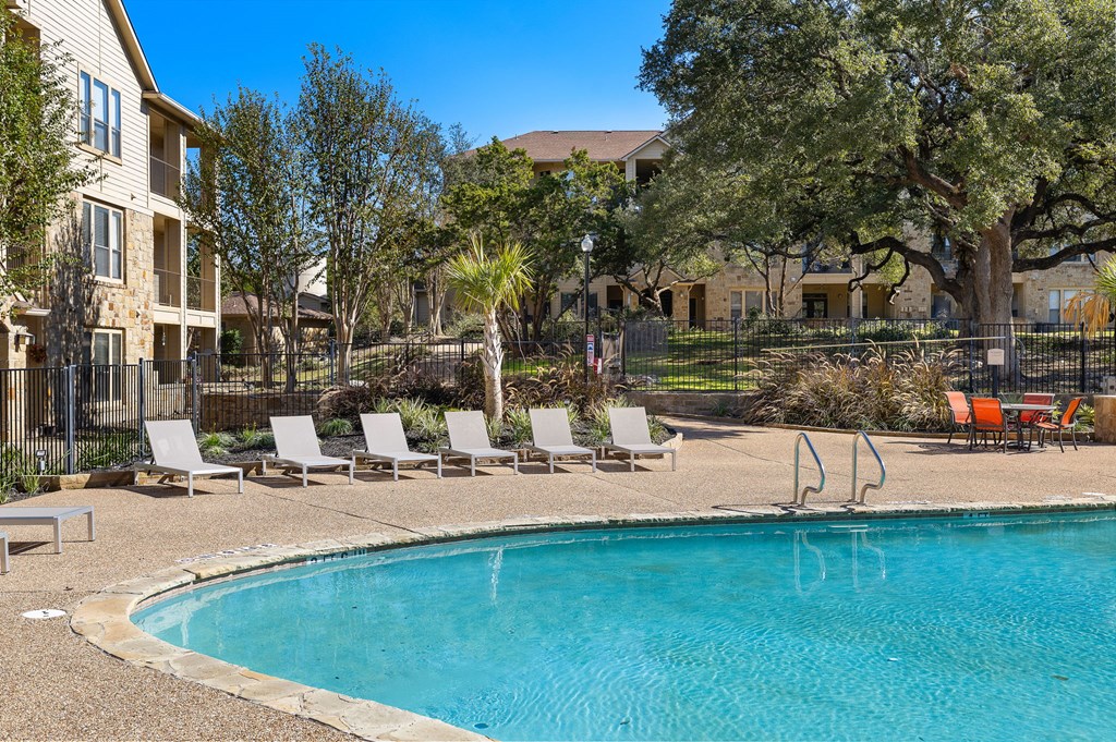the swimming pool at the preserve at polo ridge apartments at The Verandah, Austin, Texas