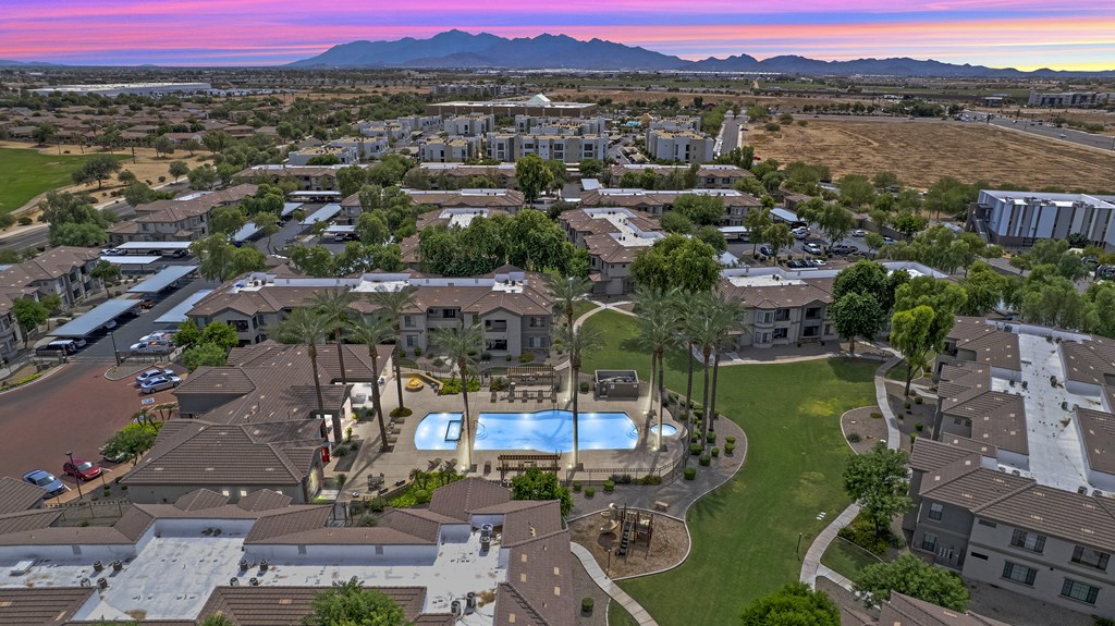 A sunset view at Adiamo Palm Valley, Goodyear, AZ