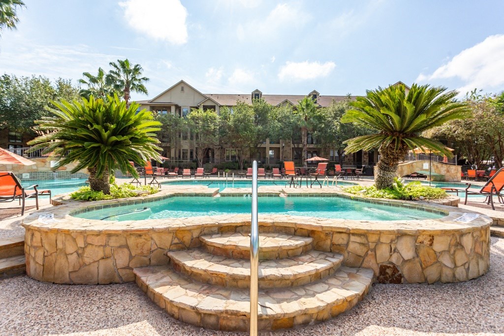 our apartments showcase an unique swimming pool at The Verandah, Texas
