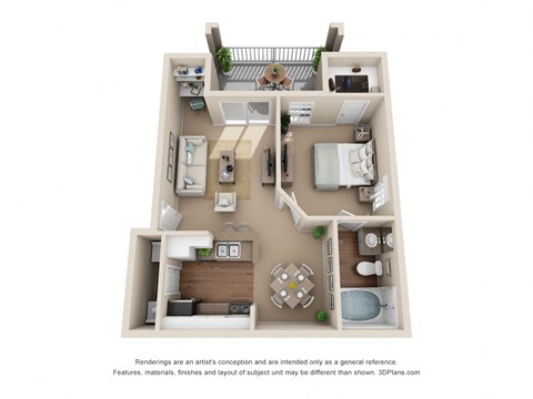 Bayberry 1bed 1bath 648sqft at Stone Oak @ Parmer, Austin, Texas