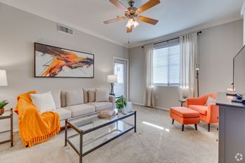 Carpeted Living Room at Adiamo Palm Valley, Goodyear, AZ