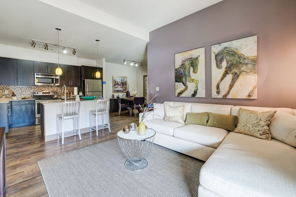Living Room With Kitchen at Lakeline East Apartments, Cedar Park, 78613