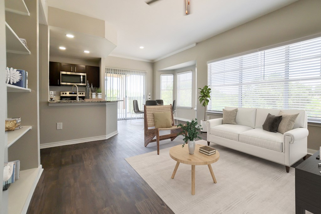 Open floor plan layouts with large windows at The Legends at Eagle Mountain Lake, Texas