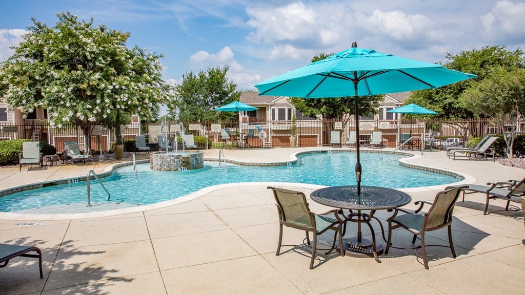 Beautiful resort-style pool  at The Legends at Eagle Mountain Lake, Fort Worth, Texas