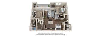 2 bed 2 bath B1 Floor Plan at Lakeline East Apartments, Cedar Park