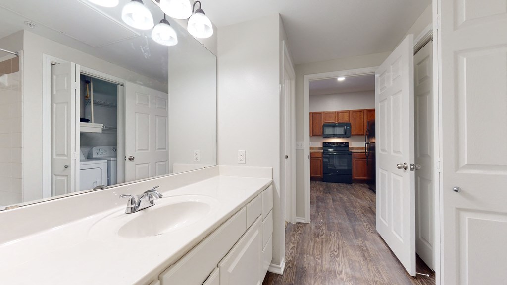 Bathroom at The Canyons Apartments, Fort Worth