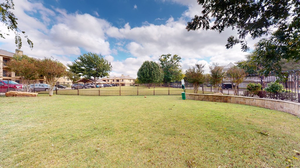 spacious outdoor dog park at The Canyons Apartments, Fort Worth, Texas