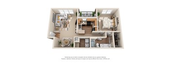 The El_Paso A3 Floor Plan at The Canyons Apartments, Fort Worth, TX