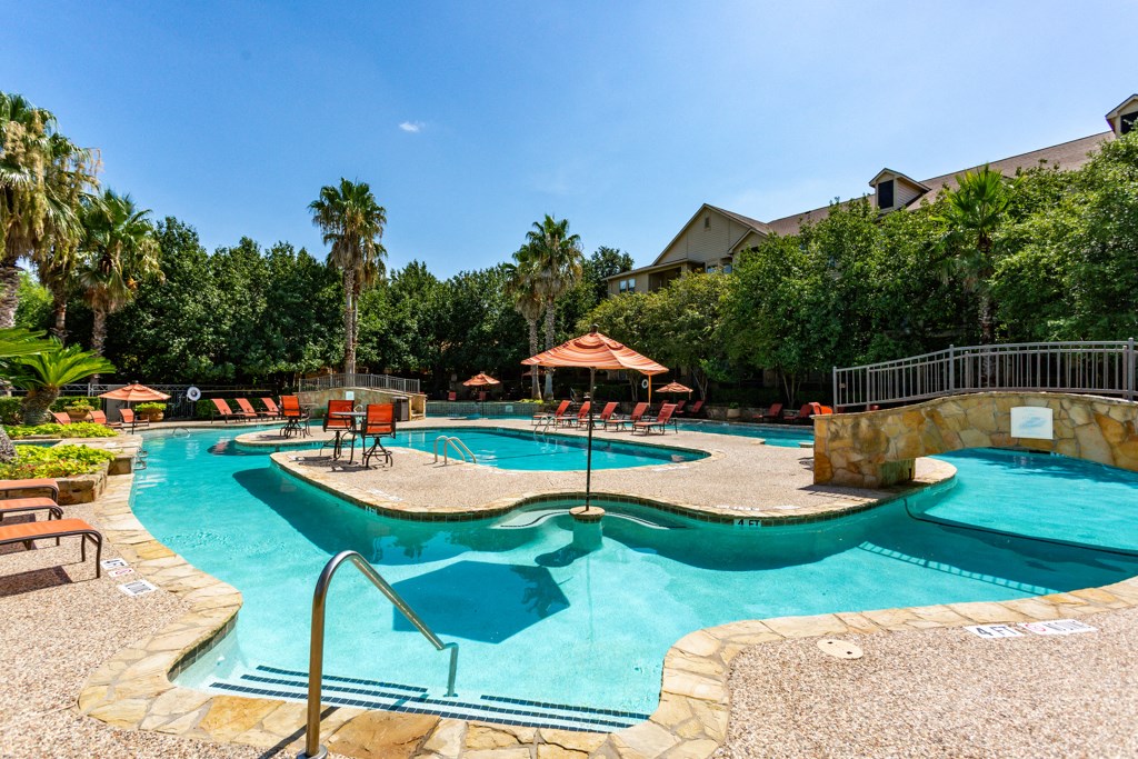 our apartments showcase a swimming pool at The Verandah, Austin