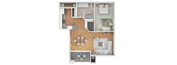 Floor Plan 1b1 691 SqFt at The Aliante by Picerne, Scottsdale, AZ 85259