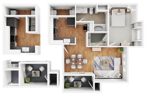 1b1 Floor plan at The Presidio by Picerne, N Las Vegas, NV, Nevada