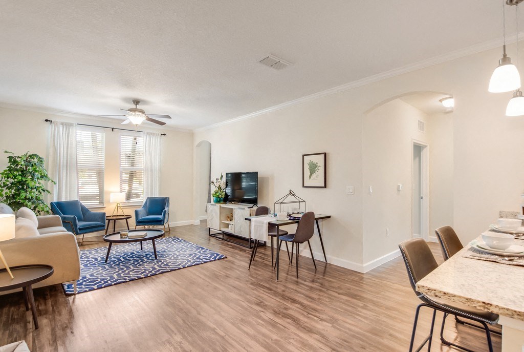 Living Room With Kitchen at The Oasis at Lakewood Ranch, Bradenton, FL