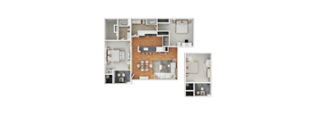 a floor plan of a house with a bedroom and a living room at The Paseo by Picerne, Goodyear, AZ