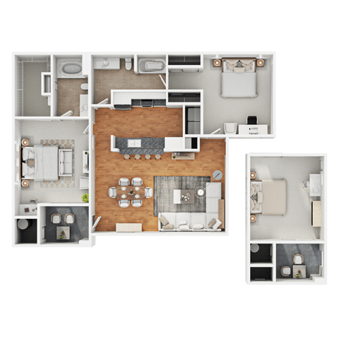 a floor plan of a house with a bedroom and a living room at The Paseo by Picerne, Goodyear, AZ