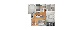 a floor plan of a home with a bedroom and a living room at The Paseo by Picerne, Goodyear, AZ