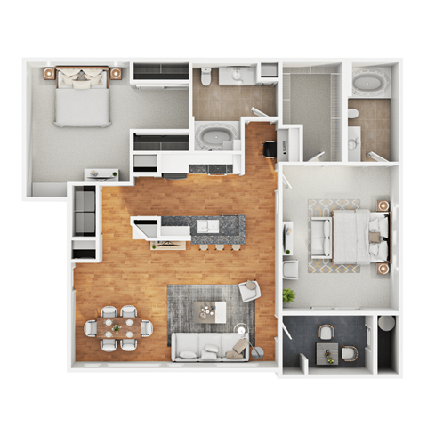 a floor plan of a home with a bedroom and a living room at The Paseo by Picerne, Goodyear, AZ