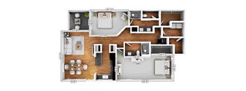 A detailed floor plan of a house showing all the rooms and their dimensions.