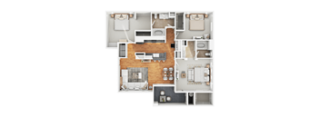 a floor plan of a home with a bedroom and a living room at The Paseo by Picerne, Goodyear, AZ