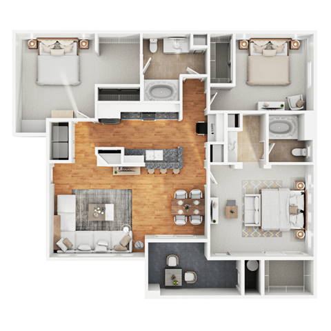 a floor plan of a home with a bedroom and a living room at The Paseo by Picerne, Goodyear, AZ