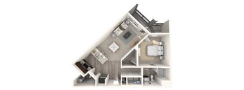 1 bed 1bath Manatee Floor Plan at The Oasis at Manatee River, Florida