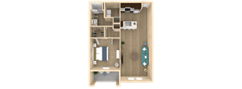 1 bed 1 bath Horizon Floor Plan at The Oasis at Town Center, Jacksonville, Florida