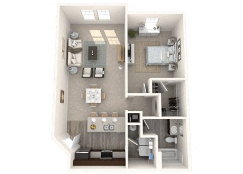 1 bed 1bath Sanctuary Floor Plan at The Oasis at Manatee River, Bradenton, Florida