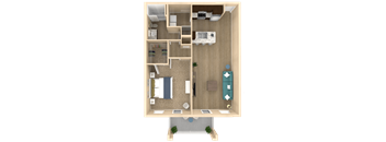 1 bed 1 bath Allure Floor Plan at The Oasis at Town Center, Jacksonville