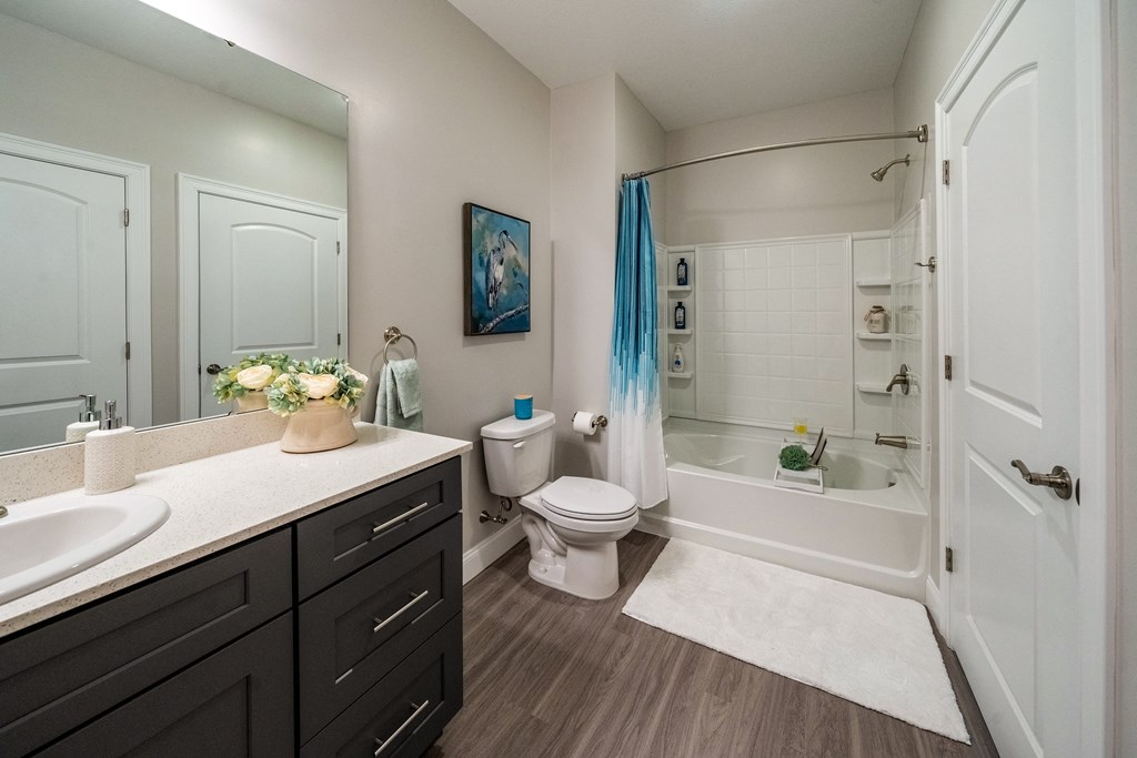 a bathroom with a toilet and a shower and a sink