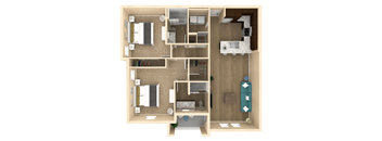 2 bed 2 bath Palm Floor Plan with 1140 square feet at The Oasis at Cypress Woods, Fort Myers, FL