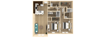 2 bed 2 bath Allure Floor Plan with 1186 square feet at The Oasis at Cypress Woods, Florida, 33966
