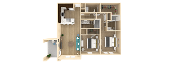 2 bed 2 bath Mirage Floor Plan with 1186 square feet at The Oasis at Cypress Woods, Fort Myers, 33966