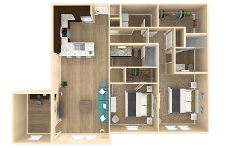 2 bed 2 bath Oasis Floor Plan with 1298 square feet at The Oasis at Cypress Woods, Fort Myers, Florida