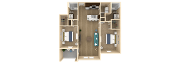 2 bed 2 bath Serenity Floor Plan with 1156 square feet at The Oasis at Cypress Woods, Fort Myers