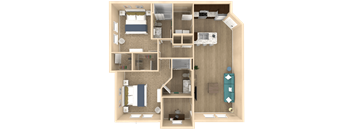 2 bed 2 bath Oasis Floor Plan at The Oasis at Town Center, Jacksonville, FL, 32246