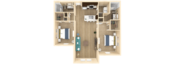 2 bed 2 bath Haven Floor plan with 1129 square feet at The Oasis at Cypress Woods, Florida