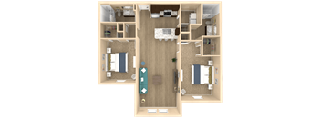 2 bed 2 bath Haven Floor Plan at The Oasis at Town Center, Jacksonville, 32246