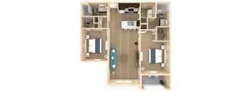 2 bed 2 bath Mirage Floor Plan at The Oasis at Town Center, Jacksonville, Florida