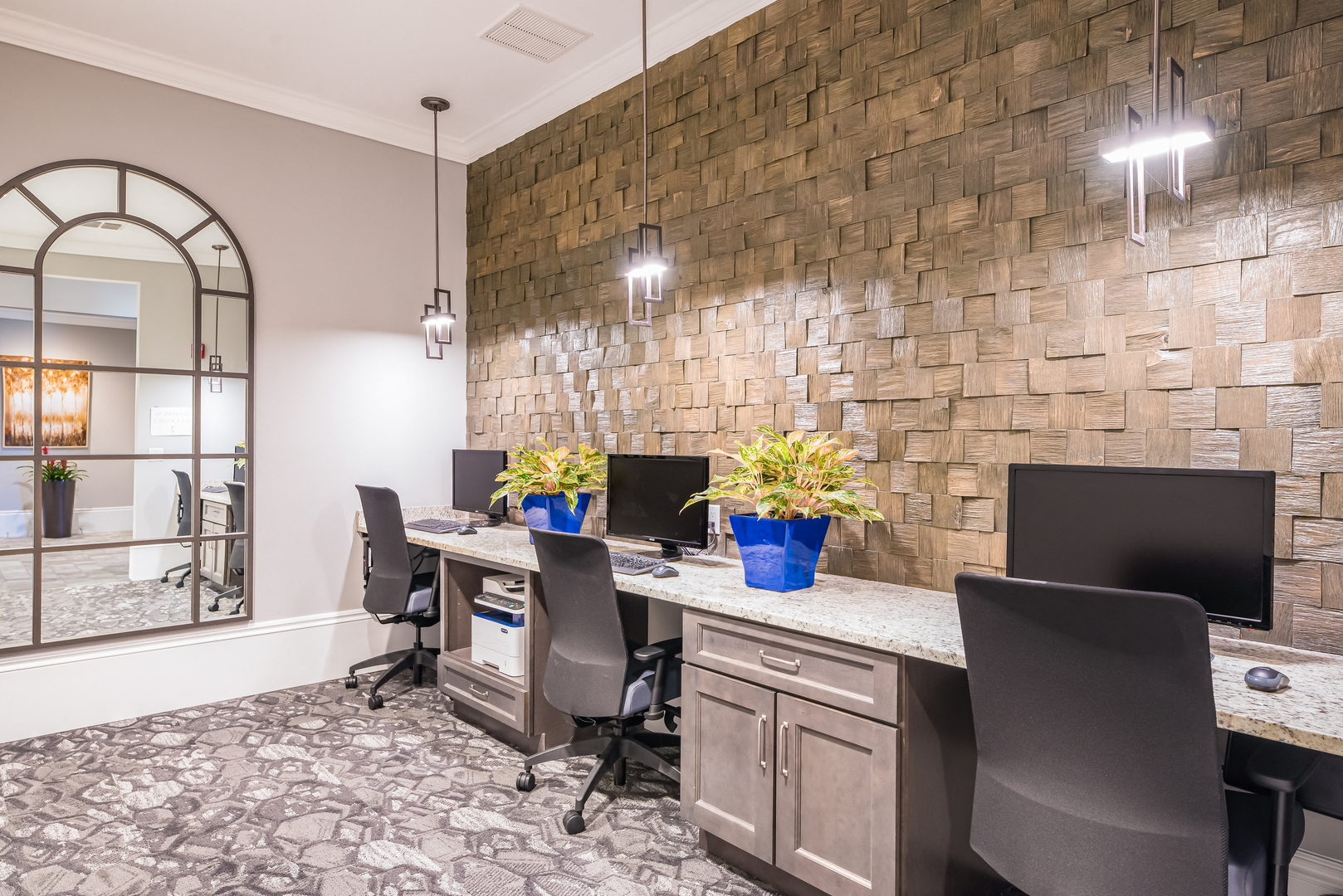 Business center at The Oasis at Crosstown, Orlando, FL