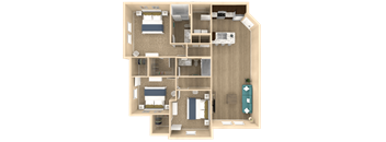 3 bed 2 bath Retreat Floor Plan at The Oasis at Town Center, Jacksonville